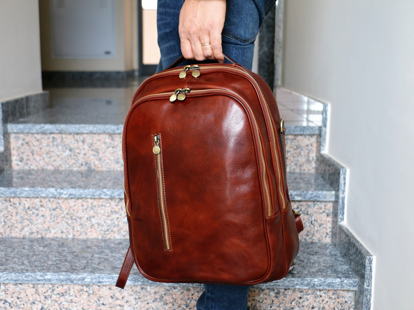 Bellagio Lago Deri Sırt Çantası™